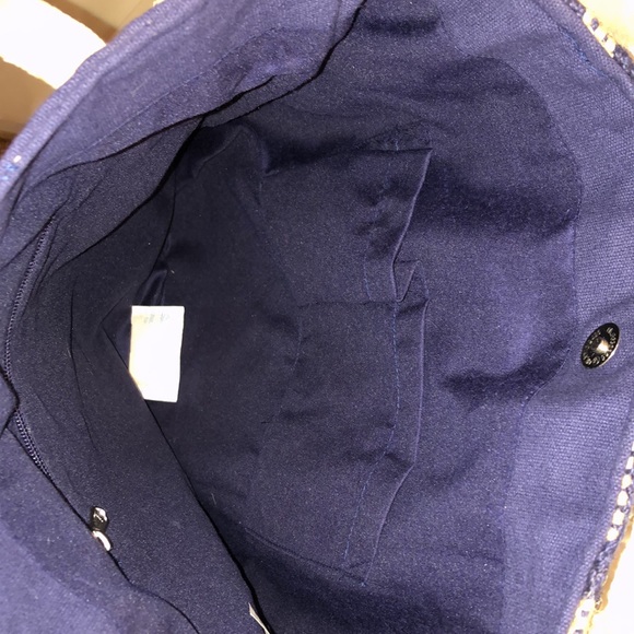 NWOT! World Market’s Navy Canvas & natural Jute hand/ tote style bag - Picture 7 of 7